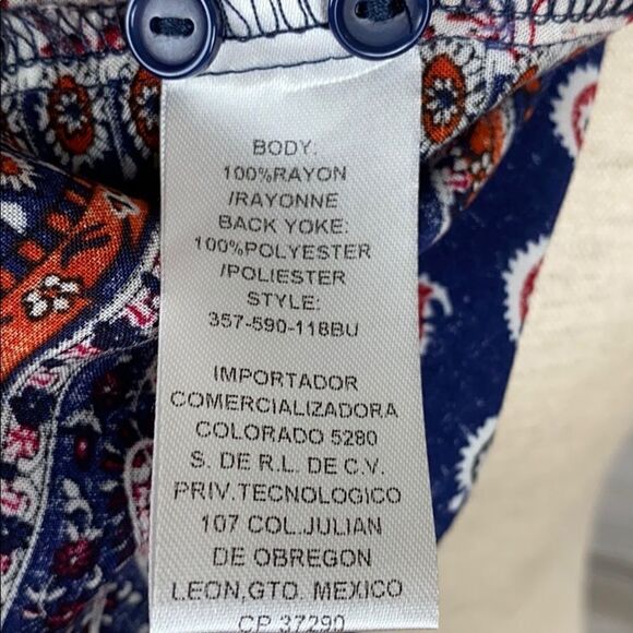 ROPER Mesh Back Tunic Mini Dress Blue Paisley Prin size M - Picture 11 of 11